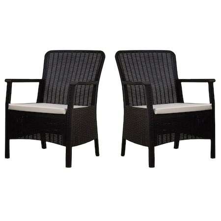 Rainbow Outdoor Orlando Set of 2 Armchairs w/cushion-Anthracite RBO-ORLANDO-ANT-AC-SET2